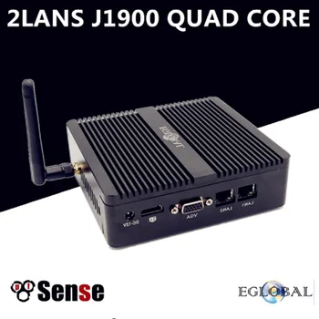 Eglobal Mini PC Quad Core Celeron J1900 2 LAN Router, Firewall Fanless Minipc Celeron N2810 KOMPUTER stacjonarny 2*Lan