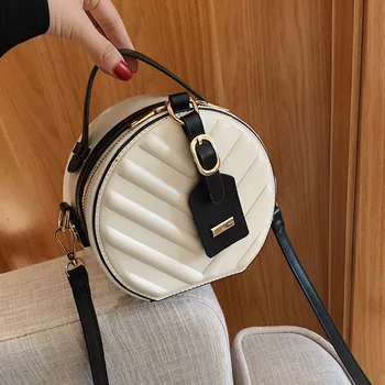 Ekspresowy Torba damska luksusowa torebka damska projektanta sztuczna skóra retro Crossbody mała okrągła torebka damska torba podróżna na ramię