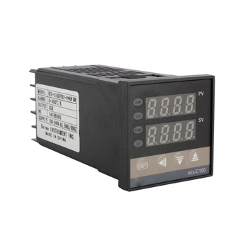 ELEG-cyfrowego PID regulator temperatury zestaw podwójny cyfrowy wyświetlacz REX C100 termostat + 40Da przekaźnik SSR+ typ K sonda czujnik