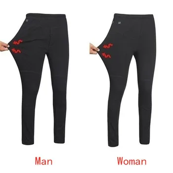 Elektryczne ogrzewanie spodnie Mężczyźni Kobiety ciepły warstwa elastyczna USB ogrzewanie podstawowy spodnie ocieplane обогреваемое bielizna dla pieszych WinterOutdoor