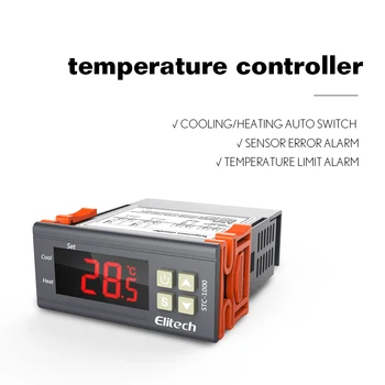 Elitech STC-1000 regulator temperatury Origin Digital 110V Stustopniowy termostat 2 przekaźniki