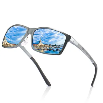 Ellen Buty Marki Projektant Projekt Nowe Okulary Mężczyźni Spolaryzowane Kwadratowe Aluminiowe Magnezowe Męskie Okulary Prawo Jazdy Lusterka Punkty