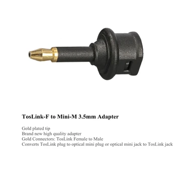 EMK 2 Pack Toslink Female to Male Mini Toslink Adapter 3,5 mm optyczny kabel audio adapter gniazdo DVD TV Xboxone głośnik