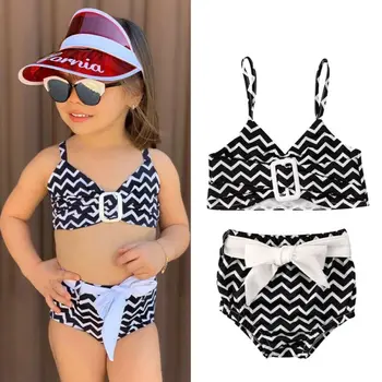 Emmababy Dziecko Baby Girl Ubrania W Paski Kąpielowy Pływacki Strój Kąpielowy Bikini Lato