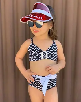 Emmababy Dziecko Baby Girl Ubrania W Paski Kąpielowy Pływacki Strój Kąpielowy Bikini Lato