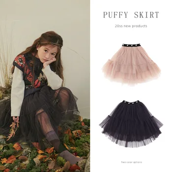 EnkeliBB plac spódnica tutu koreańskiej marki Deisgn dziewczyny netto spódnice jesień i zima różowy czarny maluch dziewczyny spódnice