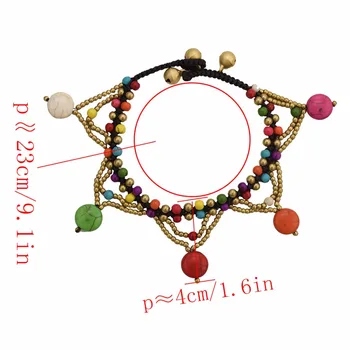 Etniczne Boho kolorowe Urok koraliki kostki łańcucha nożne bransoletki dla kobiet artystycznej kobiecy taniec partii plaża nóg biżuteria bransoletka cheville