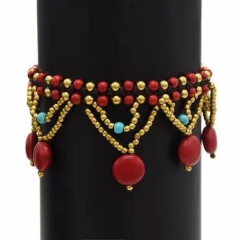 Etniczne Boho kolorowe Urok koraliki kostki łańcucha nożne bransoletki dla kobiet artystycznej kobiecy taniec partii plaża nóg biżuteria bransoletka cheville