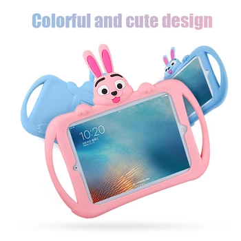 Etui do ipada 10.2 7 7th Gen 10 2 Kids Cartoon Silicon Handle Stand Tablet Cover Case for iPad Pro 10.5 Air 3 2 mini 5 4 9.7