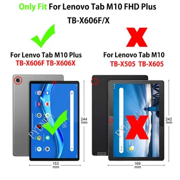 Etui do Lenovo Tab M10 FHD Plus Smart Cover 10.3 TB-X606F TB-X606X Funda Tablet Auto sleep/wake Flip Shell Stand Coque +prezent