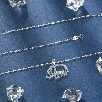 Eudora new Real 925 srebro zwierzę, słoń wisiorek naszyjnik moda biżuteria srebrna dla kobiet i dziewcząt romantyczny prezent