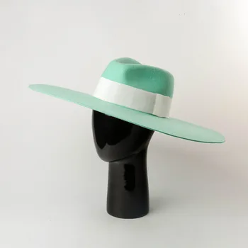 Europejska i amerykańska jesień i zima nowa moda casual wzrost kapelusz owoce zielony wełniany jazz top kapelusz podium styl фетровая kapelusz