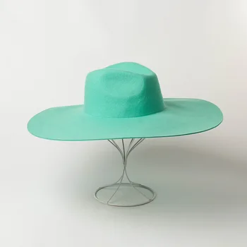 Europejska i amerykańska jesień i zima nowa moda casual wzrost kapelusz owoce zielony wełniany jazz top kapelusz podium styl фетровая kapelusz