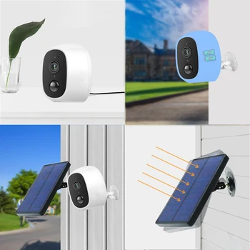EVKVO Solar Power Wireless Charging WiFi Camera 1080P 2MP HD Outdoor CCTV Security IP Surveillance Camera zewnętrzna panel słoneczny