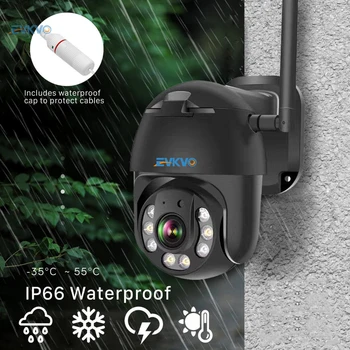 EVKVO WiFi 3MP Camera Outdoor 1296P Black IP Camera AI Motion Tracking Dual-light Speed Dome Camera, CCTV Video Surveillance Cam