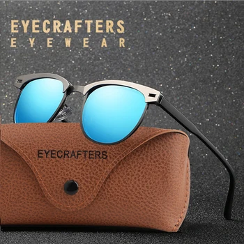 EYECRAFTERS 2020 męskie okulary retro okulary polaryzacyjne Vintage Alloy Fashion Driving UV400 lustrzane okulary Eyewear HD