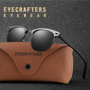 EYECRAFTERS 2020 męskie okulary retro okulary polaryzacyjne Vintage Alloy Fashion Driving UV400 lustrzane okulary Eyewear HD