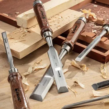 EZARC 6-25mm CR-V rzeźba w drewnie nóż grawer zewnętrzny dłuto stolarskie narzędzia z uchwytem z drewna orzechowego Drewniane Выбивная płaskie do drewna