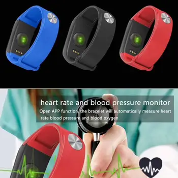 F1 wodoodporny Bluetooth inteligentne bransoletka ciśnienie krwi monitor rytmu serca fitness sport tracker bransoletka Smartbracelet z педо