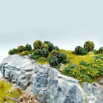 Fabryka krzew zabawka model modelowanie roślin architektura DIY scena produkcja żółty zielony / zielony pociąg diorama krajobraz drzewa