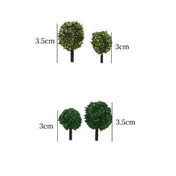 Fabryka krzew zabawka model modelowanie roślin architektura DIY scena produkcja żółty zielony / zielony pociąg diorama krajobraz drzewa