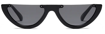 Fajne 2019 pół-bez oprawy wąskie okulary damskie osobowość moda ramka Kocie oko okulary damskie kolorowe UV400