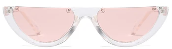 Fajne 2019 pół-bez oprawy wąskie okulary damskie osobowość moda ramka Kocie oko okulary damskie kolorowe UV400
