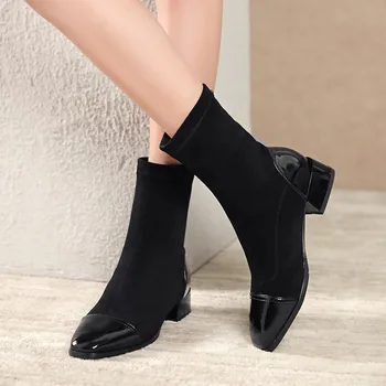 FEDONAS eleganckie botki ze skóry naturalnej dla dziewczyn 2020 zimowe nowe buty na wysokim obcasie buty robocza podstawowa obuwie damskie obcasy