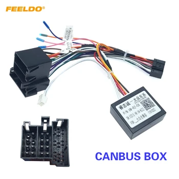 FEELDO Car Radio Stereo Head Unit 16Pin Wire Harness Adapter With Canbus Box For Volkswagen Android Power Cable Connector