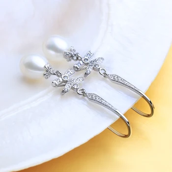 FENASY 925 srebro spadek kolczyk naturalne słodkowodne perły kolczyki dla kobiet handmade moda partia dekoracje ślubne