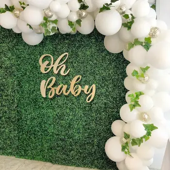 Fengrise Oh Baby Wood Wall Sticker Baby Shower Balloon Garland Kit 1st Birthday Party Decor Kids Latex Ballon Chain Babyshower
