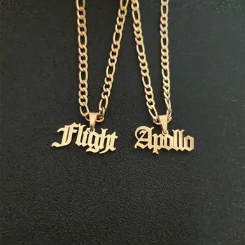 Figaro łańcuch nazwę naszyjnik spersonalizowane biżuteria niestandardowe tablice naszyjnik Naszyjnik dla kobiet, mężczyzn Bijoux najlepsi przyjaciele prezent