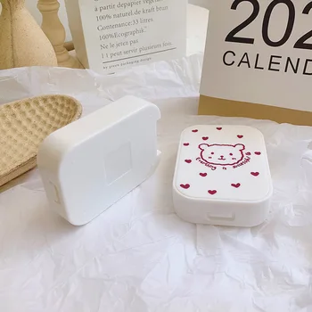 Figurka niedźwiedź soczewki kontaktowe etui z lusterkiem INS 2 podwójne pudełka kosmetyczne soczewki etui soczewki kontaktowe pudełko do przechowywania prezent