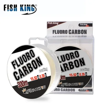 FISH KING 300m Fluoro Carbon Fishing Line Coating 0.3 mm-0.5 mm 29.76 LB-44.75 LB Leader Line Carp Fishing Sinking Line
