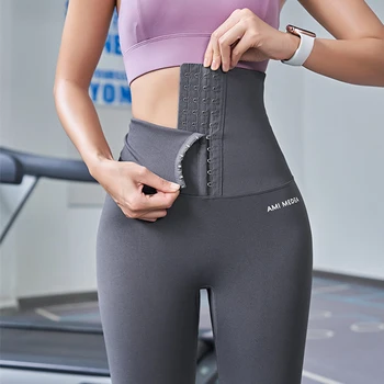 Fitness gęste sportowe spodnie dla kobiet odchudzanie talii trenera jogging legginsy kontrola majtki spodnie jogi