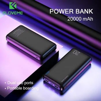 FLOVEME 10000/Power Bank 20000mAh dla iPhone 12 11 Pro XR Powerbank ładowarka dual USB port Pover Bank bateria zewnętrzna Poverbank