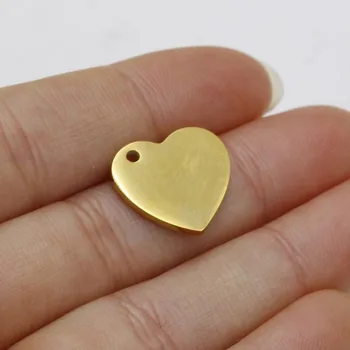 FnixtarMirror polerowanej stali nierdzewnej Love Heart tłoczenie elementów etykiety DIY Urok wisiorek biżuteria akcesoria 1.5*15mm20piece/lot, sprzedawane lot