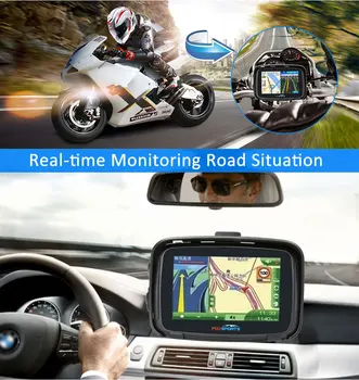 Fodsports 4.3 Inch Motorcycle Navigation Bluetooth motocykl GPS navigator IPX7 wodoodporny 256MB RAM 8GB Flash darmowa instalacja mapy