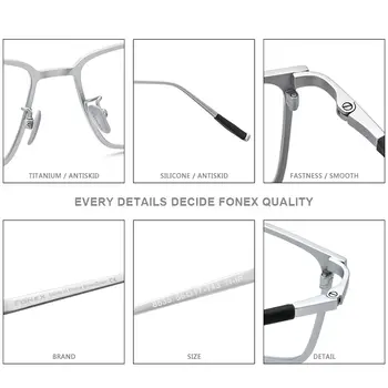 FONEX Pure Titanium Eyeglasses Frame Men Square Eyewear 2020 New Male Classic Optical Myopia przepisane im oprawki okularowe 8535