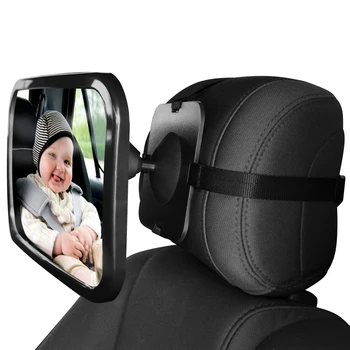 Fotelik samochodowy lusterko wsteczne - skierowane tylne siedzenie dla dziecka małego dziecka w foteliku - 360 regulowanych i podwójnych pasów bezpieczeństwa