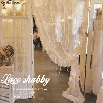 Francuski rokoko Vintage garland haftowane zasłony białe przezroczyste zasłony na okna salonu zasłona kurtyna z plisami podstawy