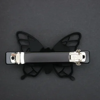 Francuskie style spinki do włosów clip - czarny octan celulozy akcesoria do włosów motyl Kryształ biżuteria do włosów ozdoba dla kobiet