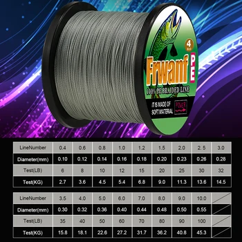 Frwanf 2000M 4 Strand plecionka Multicolor Super Strong 4 Wire Multifilament Fishing Line Saltwater Thread 6 100LB