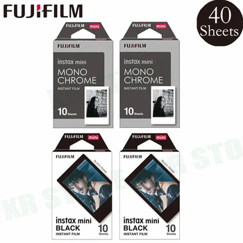 Fujifilm Instax 20 czarna ramka + 20 monochromatyczna folia, papier fotograficzny do Fuji Instant Mini 11 8 9 70 7s lat 50 90 25 SP-1 2 Aparat