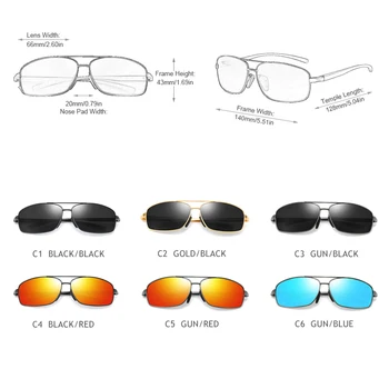 FUQIAN klasyczne kwadratowe okulary mężczyźni Rocznika aluminium magnez okulary polaryzacyjne męskie moda czarny jazdy odcienie UV400