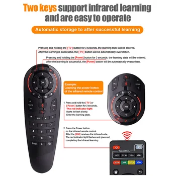 G30 Voice Remote Control 2.4 GHz Wireless Air Mouse with IR Learning and Gyroscope for Mecool KM9 Android 9.0 Smart TV Box