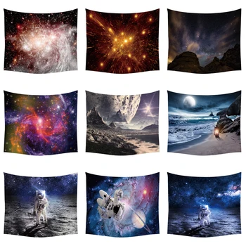 Galaktyka gobelin kosmiczna ściana tkaniny do dekoracji ścian tkaniny gwiazdy we Wszechświecie tkaniny poliester wiszące ścienne, tkaniny dekoracyjne