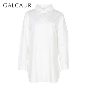 GALCAUR casual koszula w paski dla kobiet płaszcz z długim rękawem Wolna nieregularna bluzka damska, modna odzież 2020 lato nowy przypływ