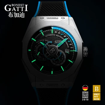 GATTI Top Brand Luxury Automatic Mechanical Watch Mens Kalendarz wodoodporny zegarek dla mężczyzn ruch zegarek Reloj Hombre