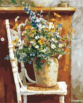 GATYZTORY 60x75cm DIY Painting By Numbers Flowers ręcznie malowane Oil Painting Canvas Coloring Artwork wyjątkowy prezent Home Decor